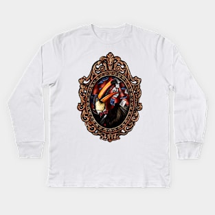 Kitsch Cameo: Illusionist Toucan Delights Himself Kids Long Sleeve T-Shirt